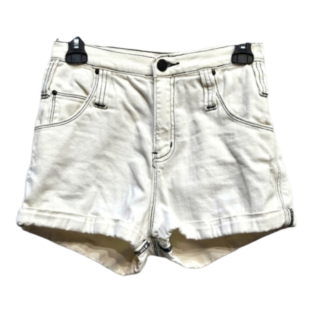 BDG Roll Up White Slightly Distressed 99% Cotton 1% Spandex Shorts Sz 25W